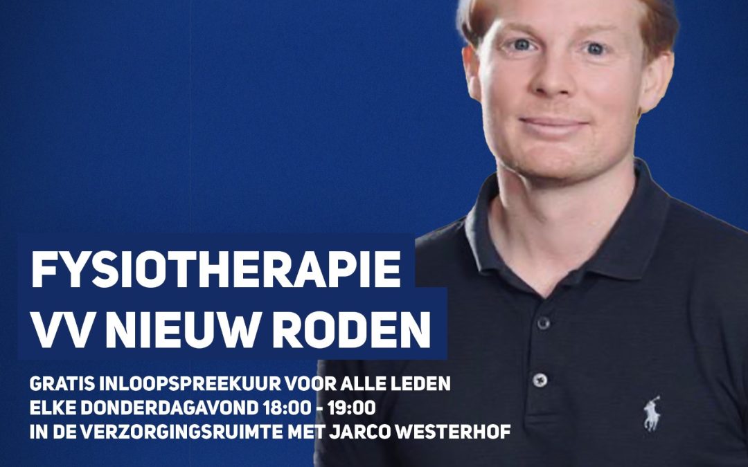 Inloopspreekuur fysiotherapie voor alle leden van V.V. Nieuw Roden