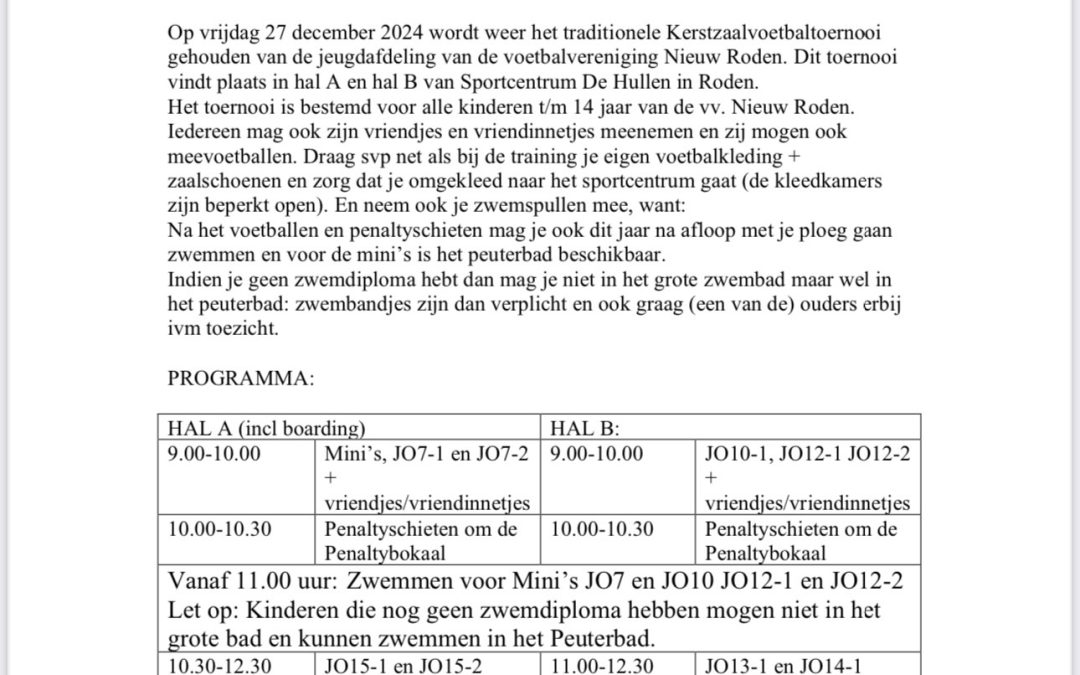 Kerstzaalvoetbaltoernooi