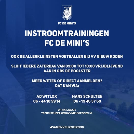 FC de Mini’s opzoek naar nieuwe leden!