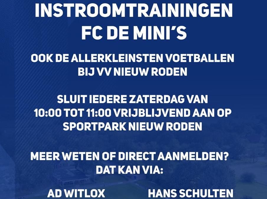 Kom voetballen bij FC de mini’s !