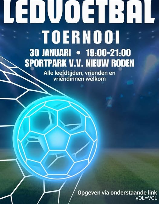 Save the date: 30 januari LED voetbal toernooi