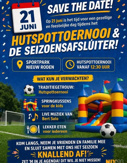 21 juni seizoensafsluiter VV Nieuw Roden