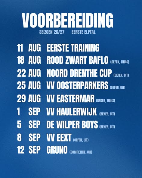 Voorbereiding van start