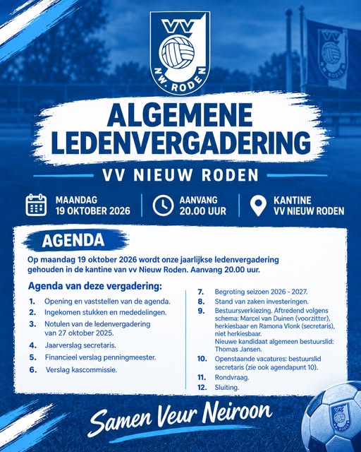 Agenda algemene ledenvergadering